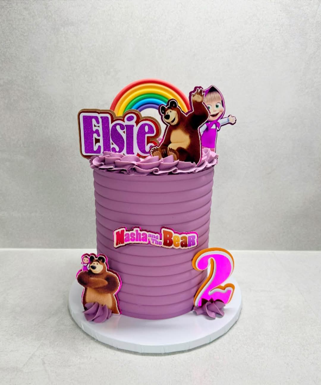 Masha and the Bear Cake Topper and Charm Set - Personalised