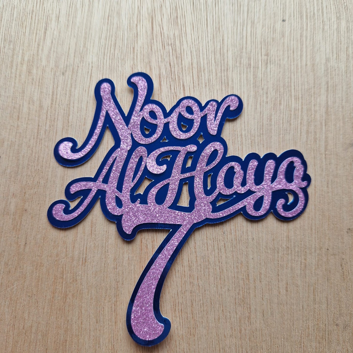 Double-Layered Glitter Cake Topper