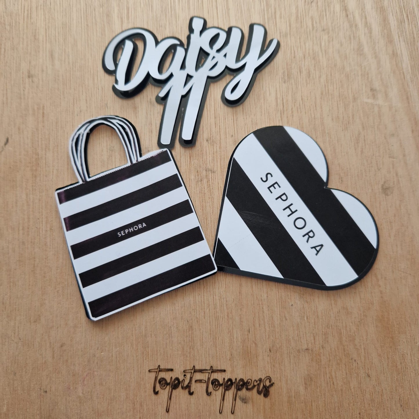 Sephora-Themed Personalized Birthday Cake Topper – Makeup & Glam Party