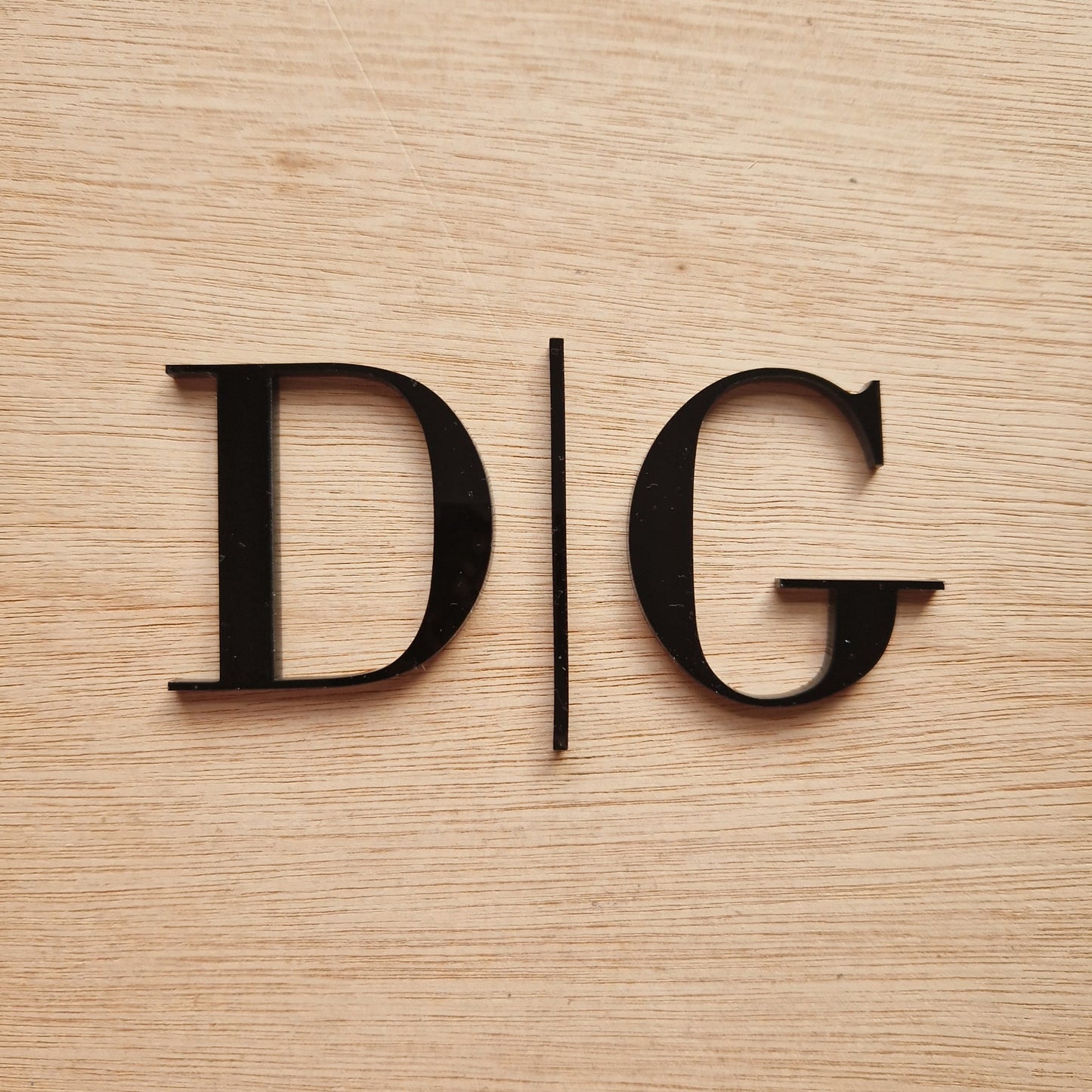 Personalised Initial Charms with Separator | Custom Acrylic Letters | Black