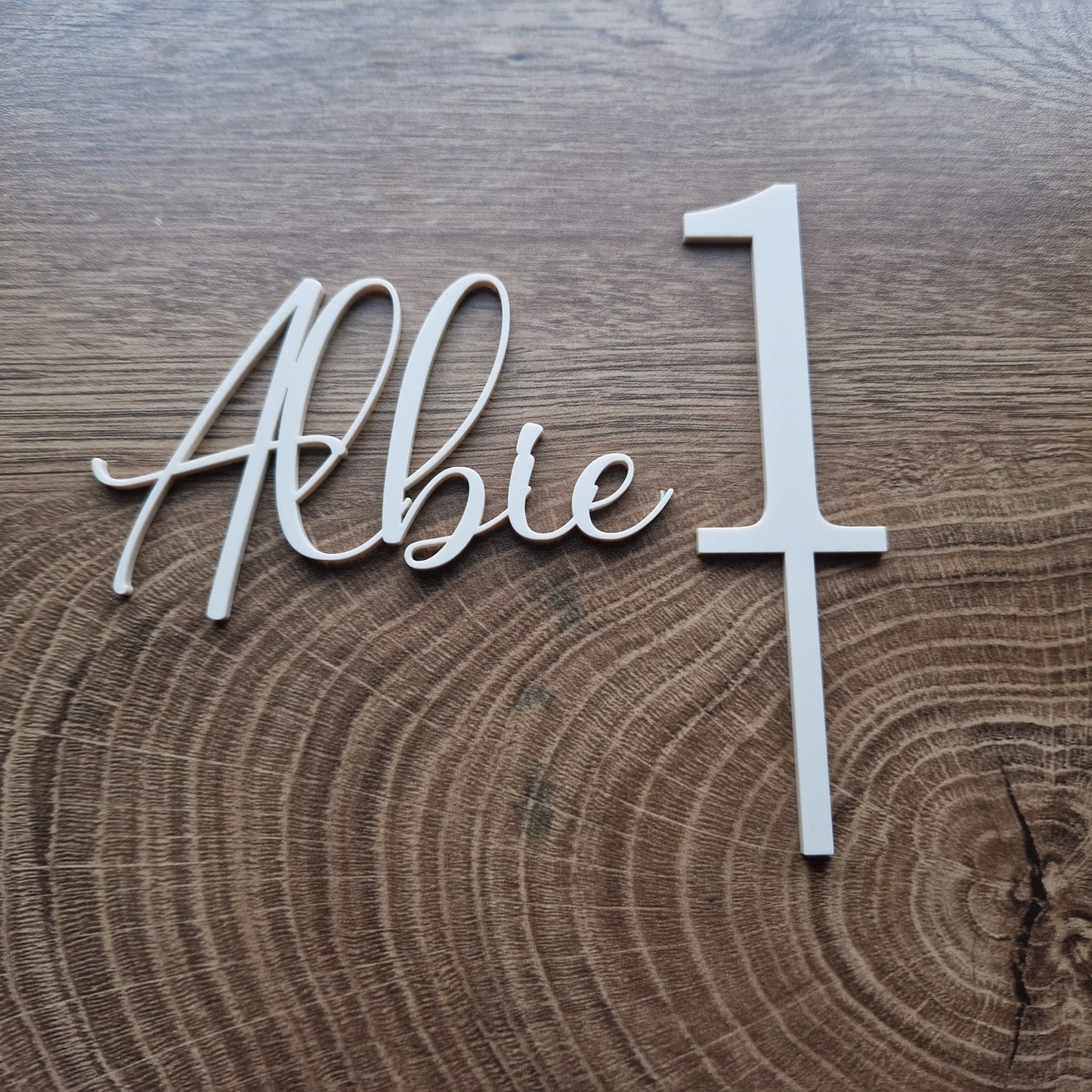 Name and Number Acrylic Cake Topper & Charm | Personalised | Acrylic