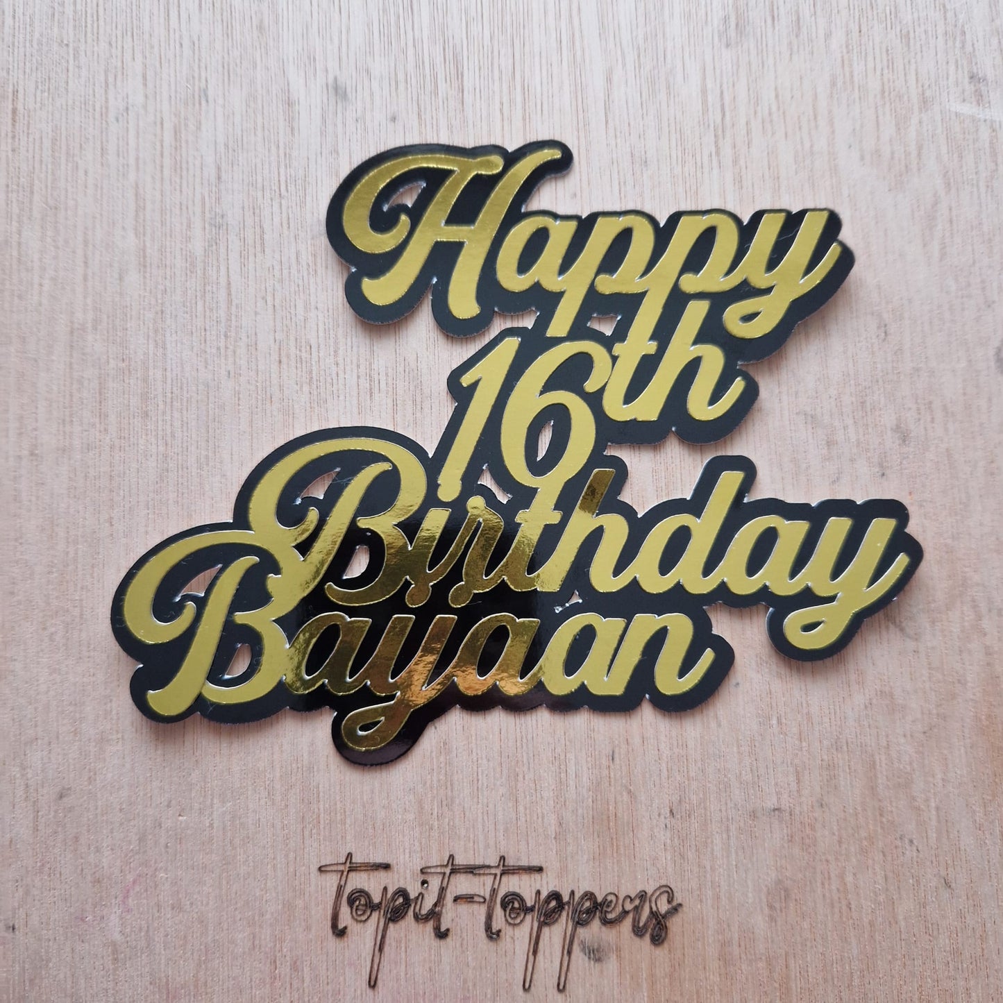 Custom Birthday Cake Topper | Personalized Age & Name | Double Layered Card