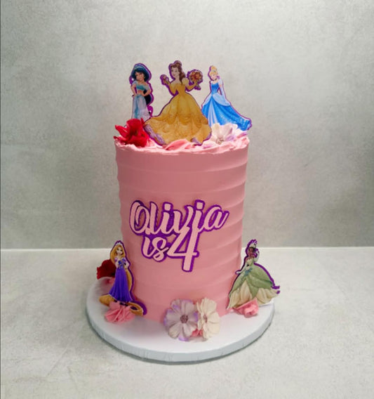 Disney Princess Cake Topper & Charm Set – Custom Name & Age – Birthday Toppers