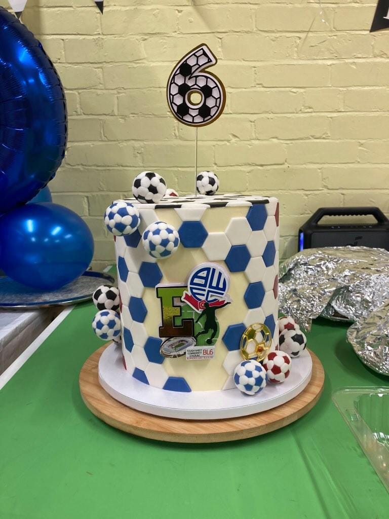 Soccer Ball Personalised Birthday Toppers and Charms Set | Bolton Wanderers | Manchester United | Acrylic | Foil | Layered Card
