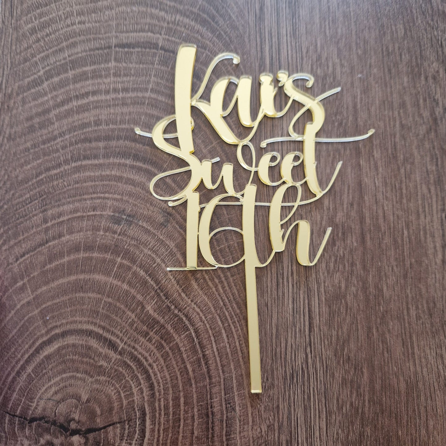 Personalised Acrylic Cake Topper - Elegant Script