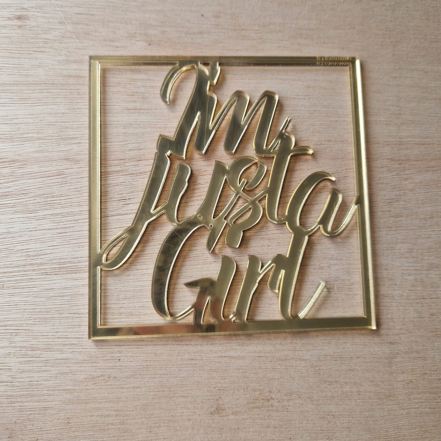 Custom "I'm Just a Girl" Acrylic Charm