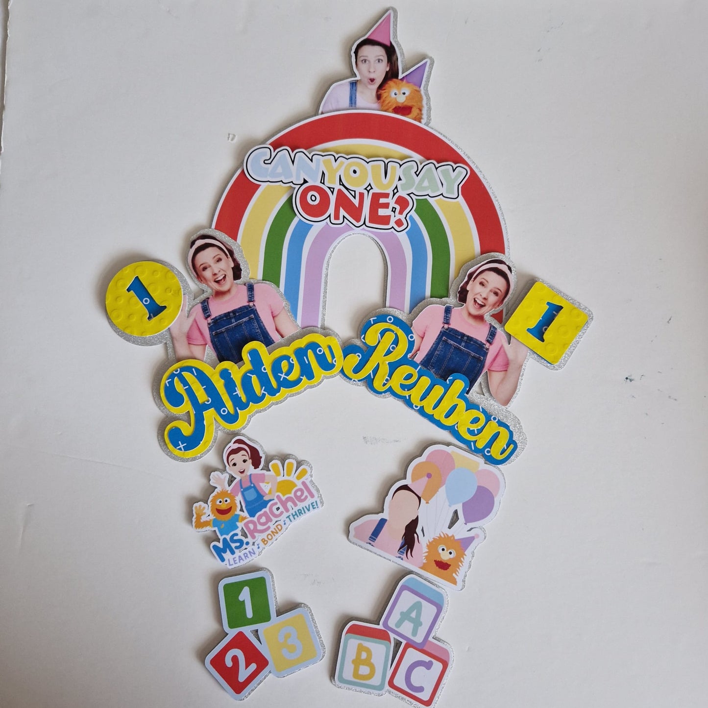 Ms. Rachel Birthday Cake Topper and Charm Set