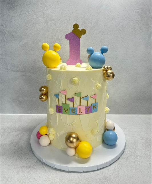 Personalized First Birthday Cake Topper – Glitter Finish