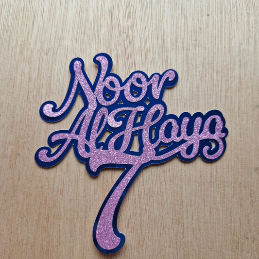 Double-Layered Glitter Cake Topper