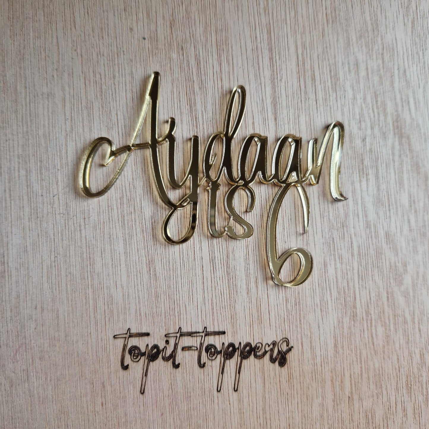 Gold Acrylic Cake Topper