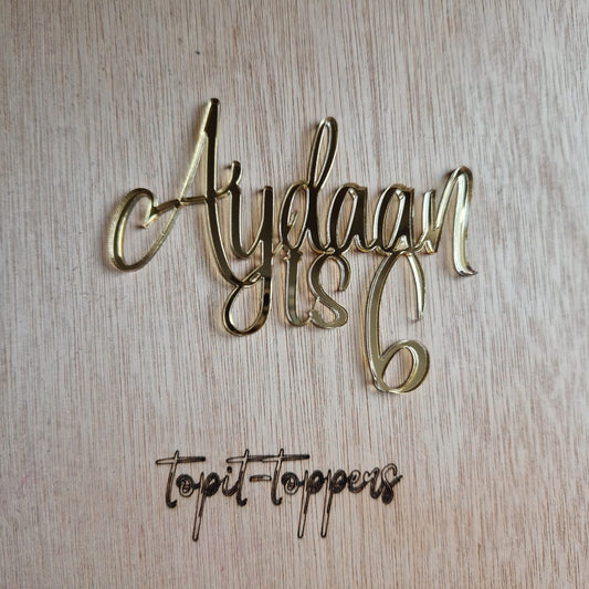 Gold Acrylic Cake Topper