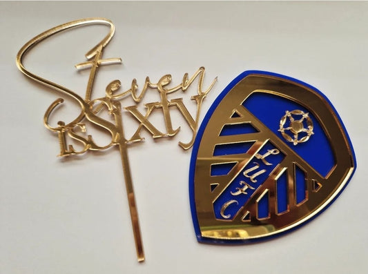 Acrylic Cake Topper – Leeds United Badge Design