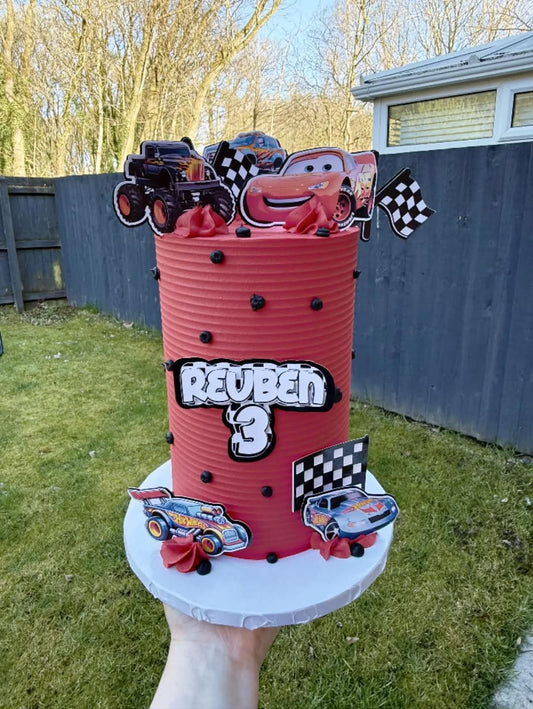 Cars Racing Theme Cake Topper Set