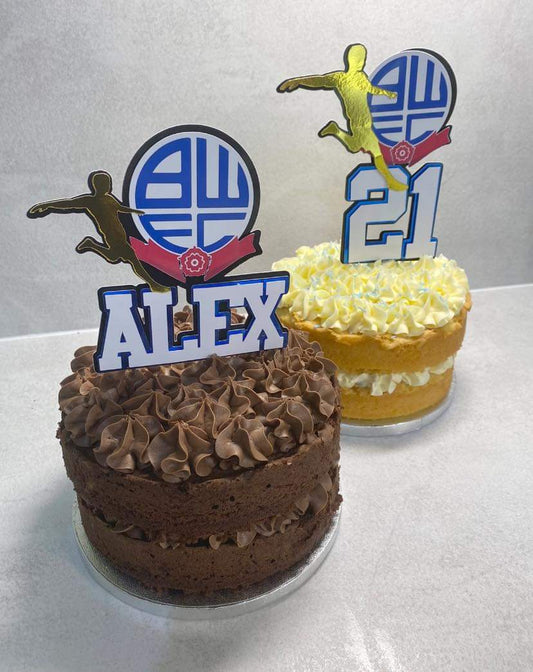 Bolton Wanderers FC Personalised Football Cake Toppers - Set of 2 | Layered Card