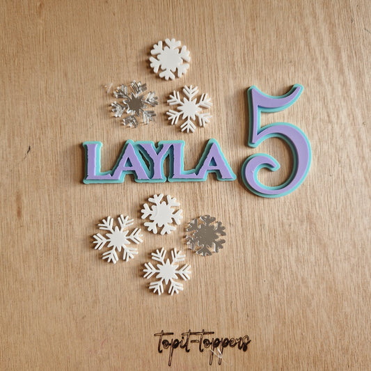 Personalised Frosted Acrylic Name & Number Charm